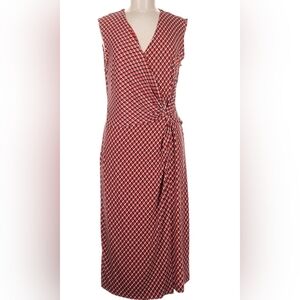 BANANA REPUBLIC Red Geo Print Wrap Dress